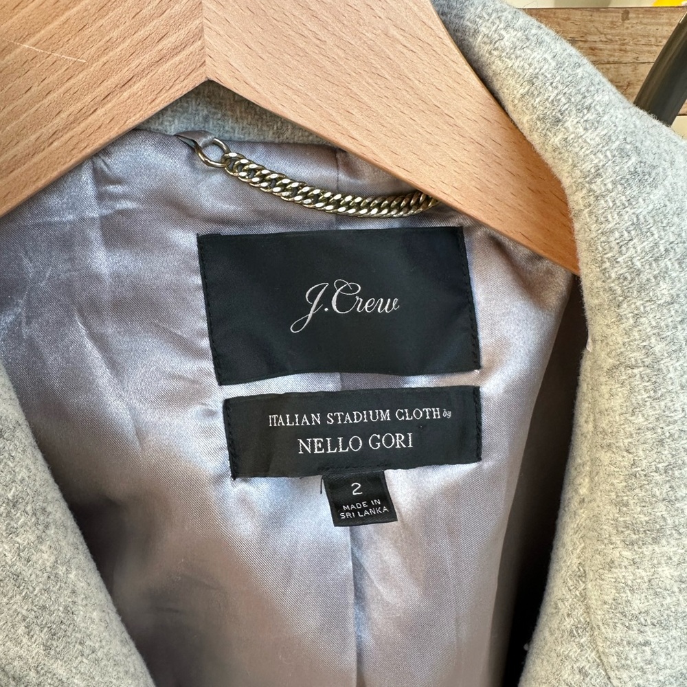 J.Crew Italian Stadium Cloth Nello Gori Coat Gray Size - Picture 4 of 4